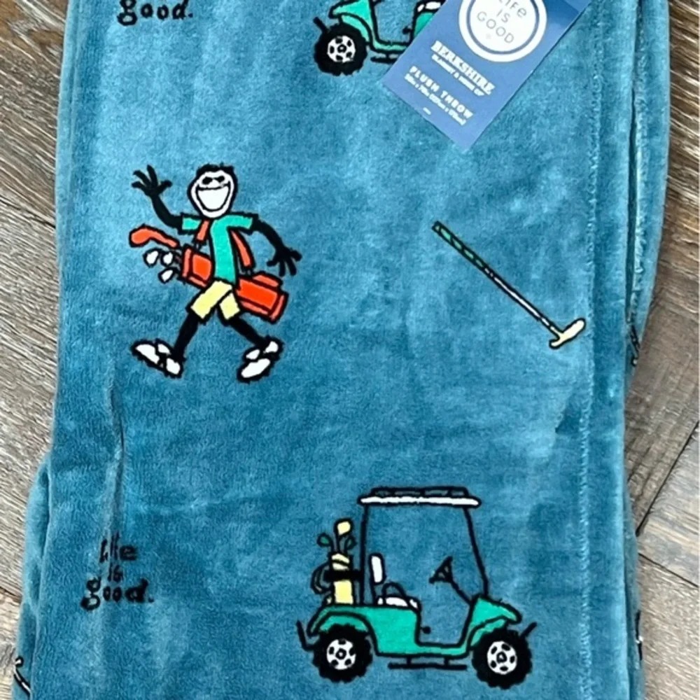 Life is Good - ‘Golf’ throw. 50” x 70”. NWT. Last one! Firm!